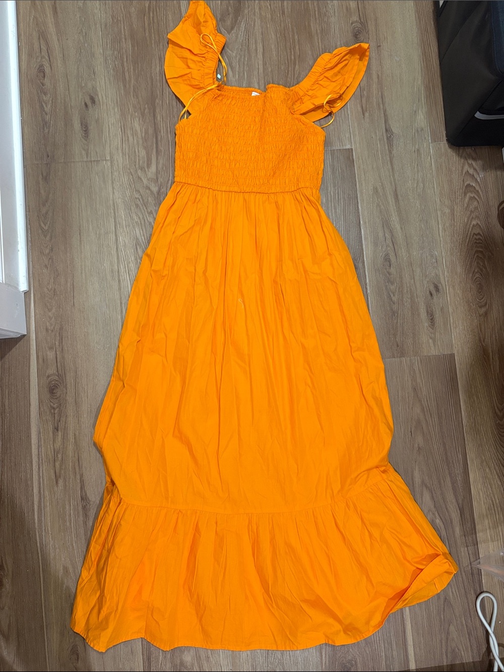 Mud Pie Orange Smocked Sundress with Ruffle Straps